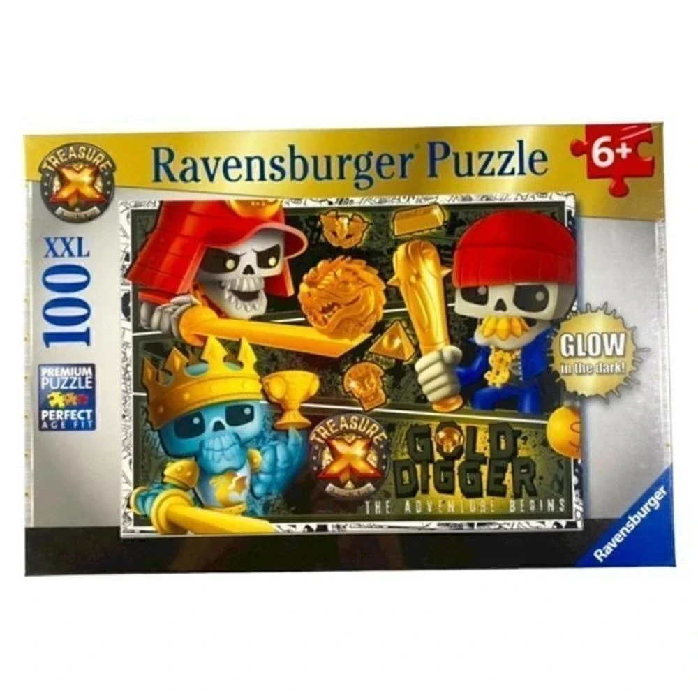 Ravensburger Treasure X Puzzle 100 XXL Gold Digger Glow in the Dark 128712 NEW‎
